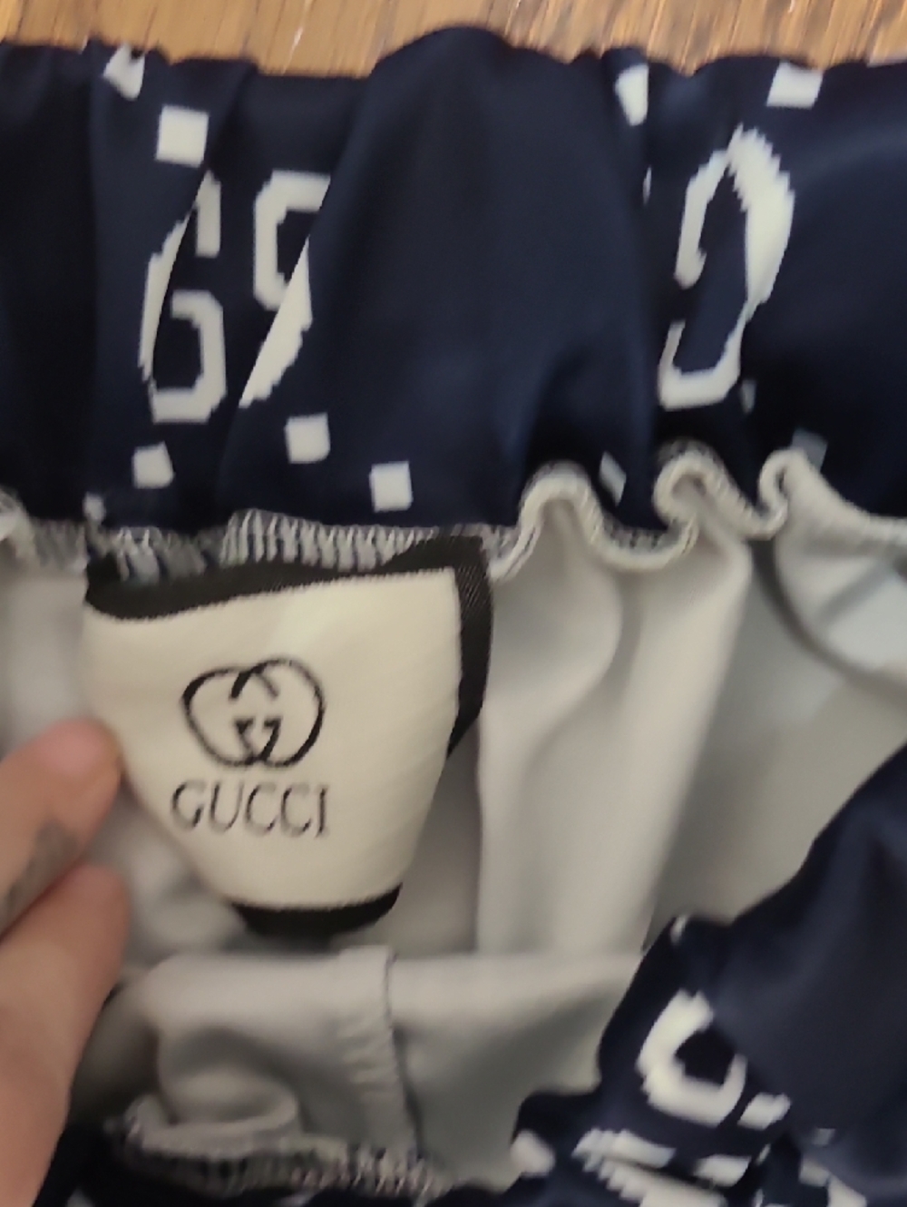 Gucci Navy GG Monogram Track Set with White Trim - Picture 3 of 6